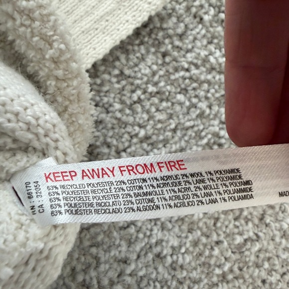 Anthropologie Daily Practice Long Striped Cardigan Womens L Cream Textured Cozy - Picture 6 of 8